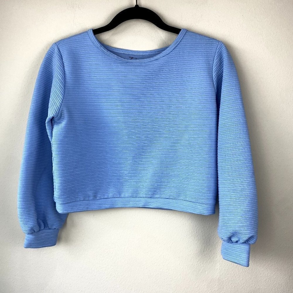 Z by Zella Girls Cropped Long Sleeve Top Periwinkle L